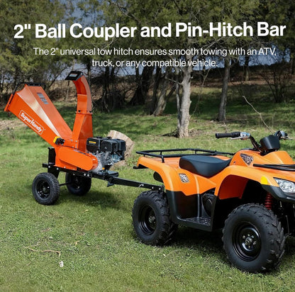 Super Handy GUO140 Towable Wood Chipper 5" Chipping Capacity 15 HP Gas Electric Start New - GUO140
