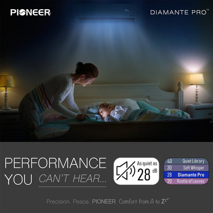 Pioneer Diamante Pro36,000 BTU 19 SEER2 230V High-Wall Ductless Mini-Split Air Conditioner Inverter Heat Pump with 16 Ft. Kit - WYT036GLSI20RL