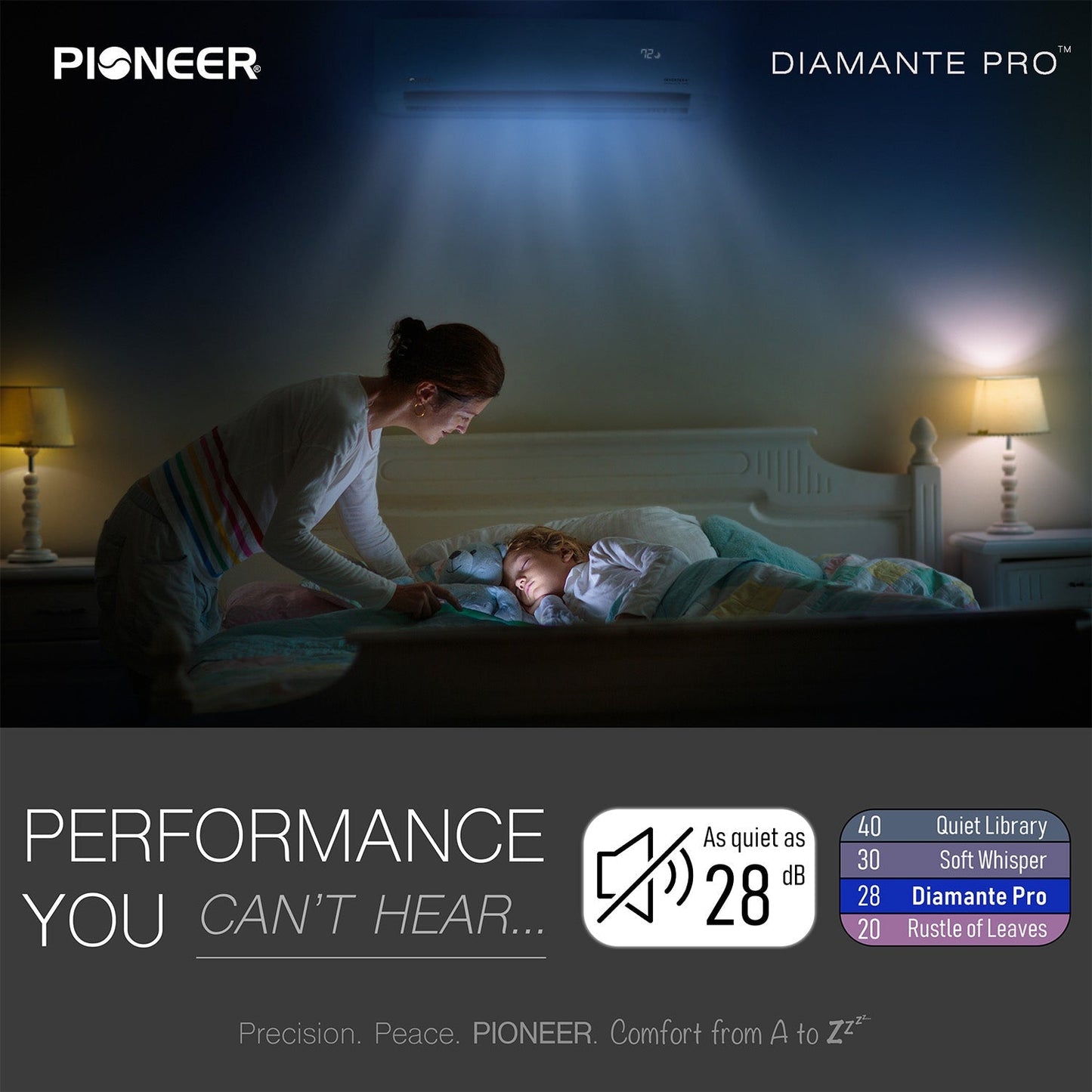 Pioneer Diamante Pro 12,000 BTU 20 SEER2 115V High-Wall Ductless Mini-Split Air Conditioner Inverter Heat Pump with 16 Ft. Kit - WYT012ALSI20RL
